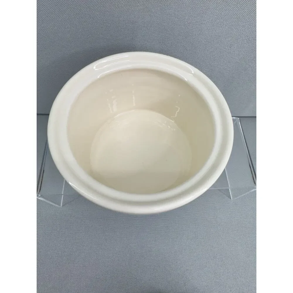 Kohls White Ceramic Salt Cellar Canister Storage Jar w/ Lid Ribbed Kitchen
